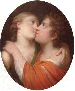 unknow artist Two lovers embracing